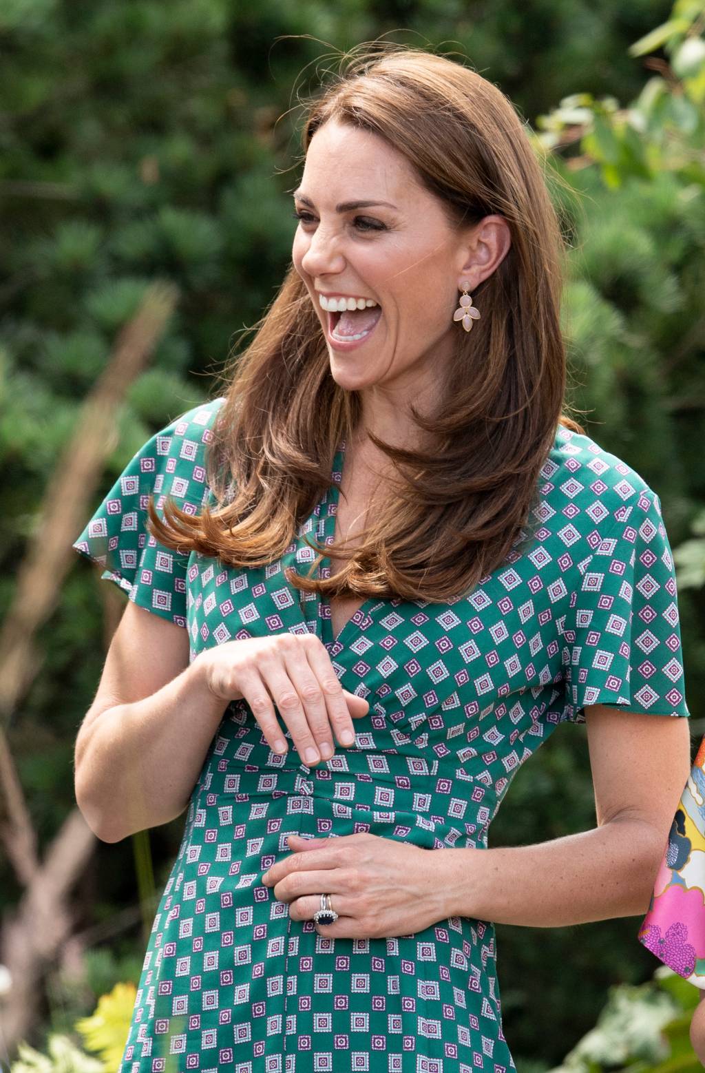 kate-middleton-vestido-estampado 2019 RHS Hampton Court Palace Flower Show