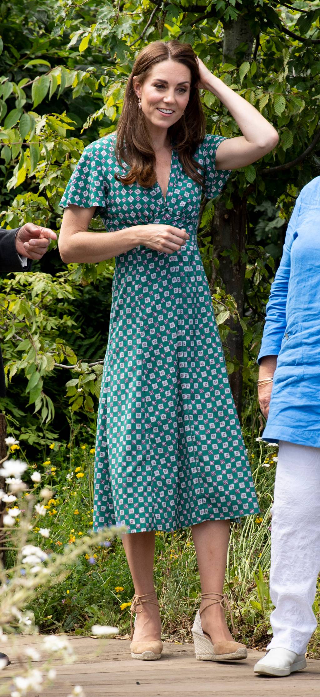 kate-middleton-vestido-estampado 2019 RHS Hampton Court Palace Flower Show