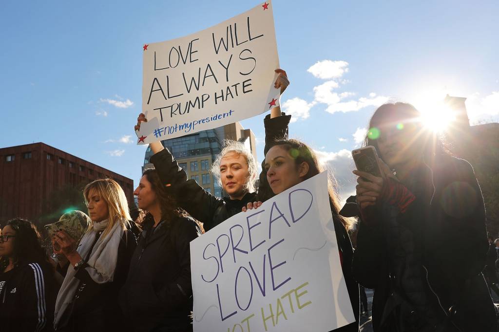 “Love Trumps Hate” Rally Held In New York’s Washington Square Park