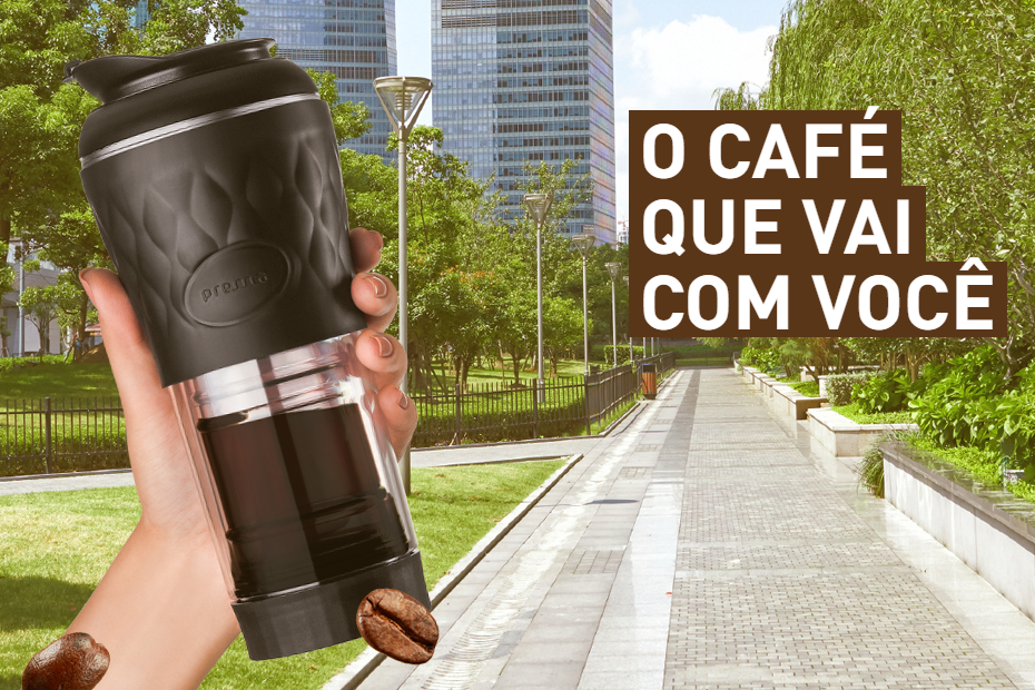 Brasileiro cria incrível cafeteira para levar na bolsa