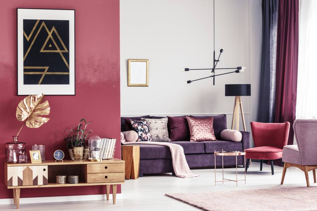 Feng Shui Gold and red living room