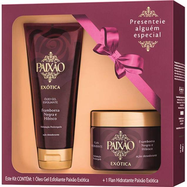 <span>Kit </span><strong>Paixão</strong><span> Hidratante 250ml + Óleo Exótica 200ml - Por: </span><strong>R$ 21,99</strong> <span>Kit </span><strong>Paixão</strong><span> Hidratante 250ml + Óleo Exótica 200ml - Por: </span><strong>R$ 21,99</strong>