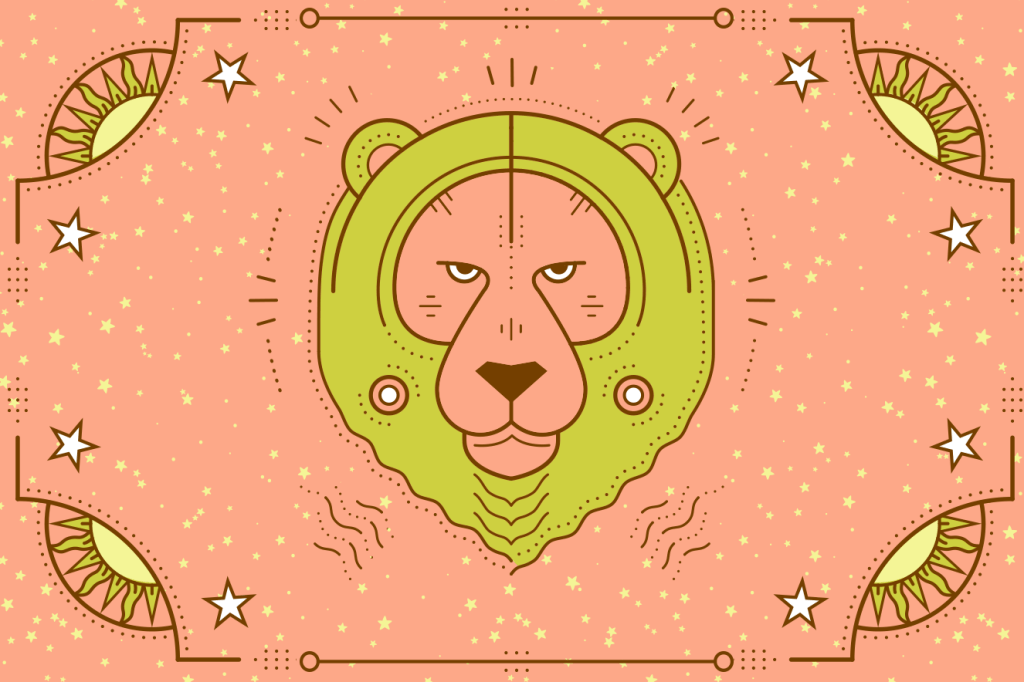 leao Ilustração representando o signo de leão