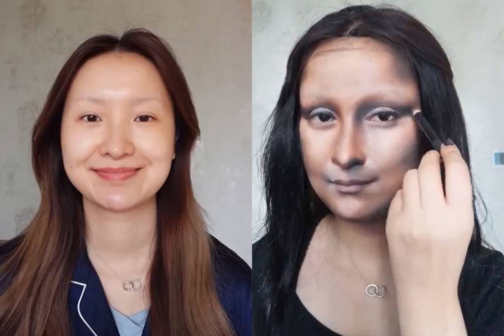 Esta chinesa consegue ficar A CARA da Mona Lisa só com maquiagem