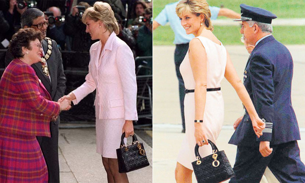 princesa-diana-lady-dior-30524 Princesa Diana com a bolsa Lady Dior