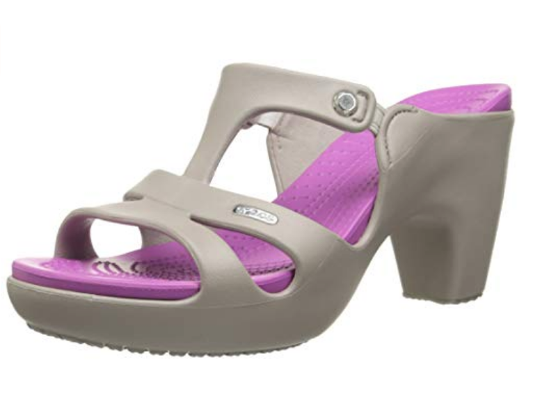 Crocs de salto platinum e orquídea selvagem