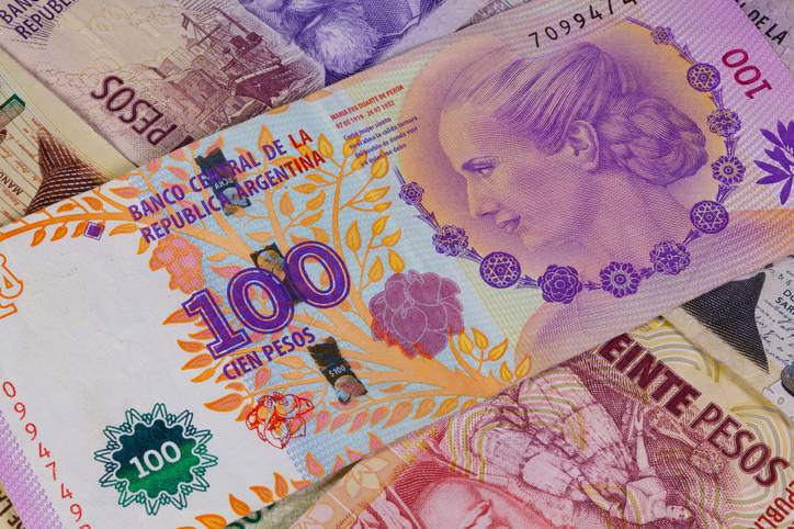 Peso argentino - Eva Perón Various banknotes from Argentina