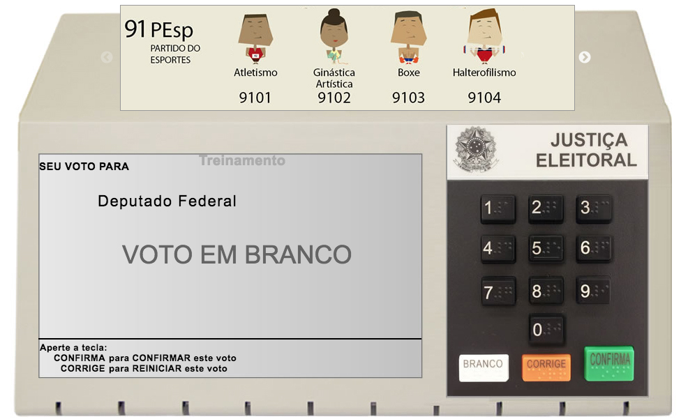 Simulador da urna eletrônica de como votar em branco Simulador da urna eletrônica de como votar em branco