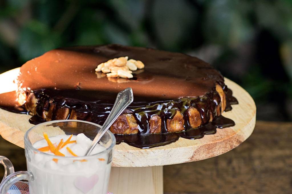 Cheesecake de paçoca com chocolate