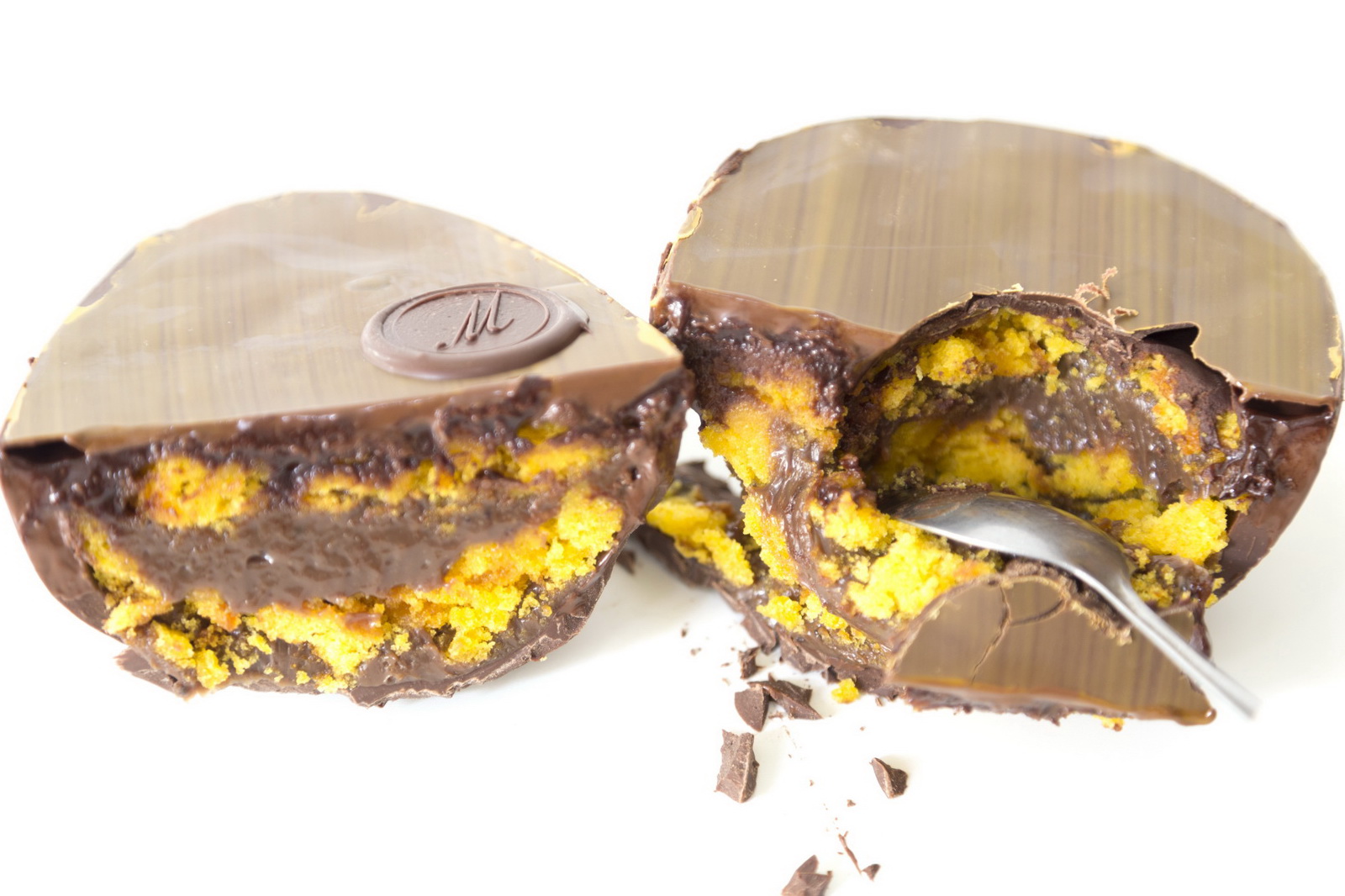 Recheio de bolo de cenoura com brigadeiro para ovo de Páscoa de colher