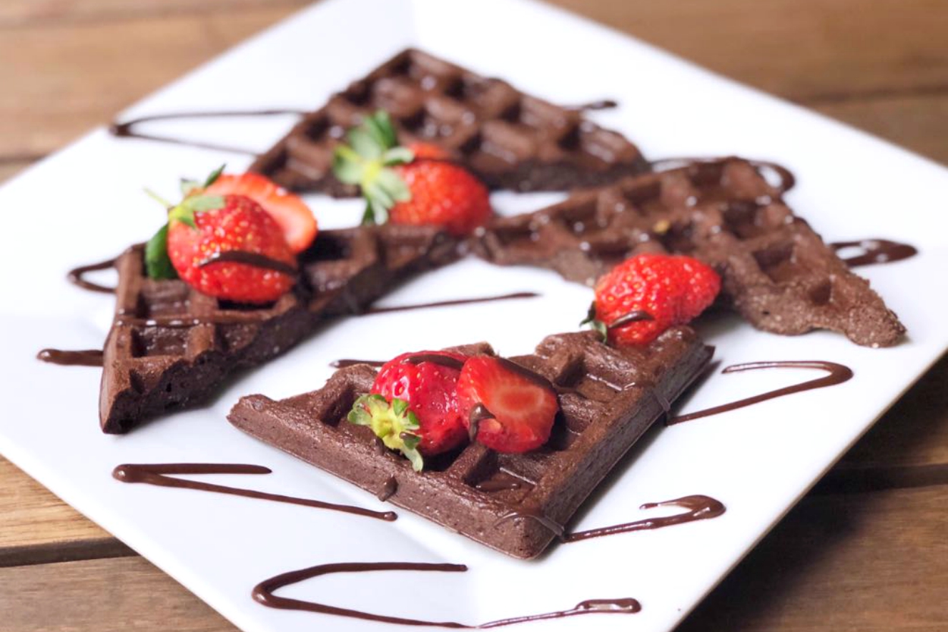 Waffle low carb de chocolate