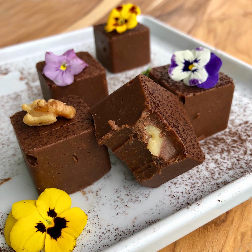 Fudge de chocolate e pasta de amendoim