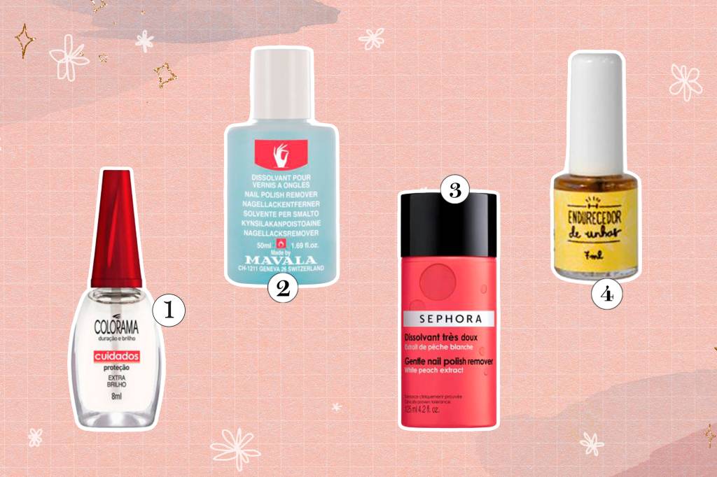 vitrine unhas produtos para cuidar das unhas