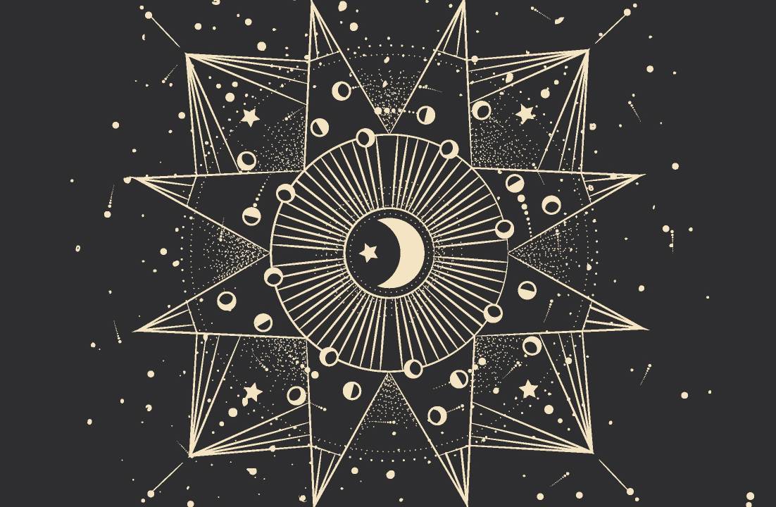 Ilustração astrológica de lua