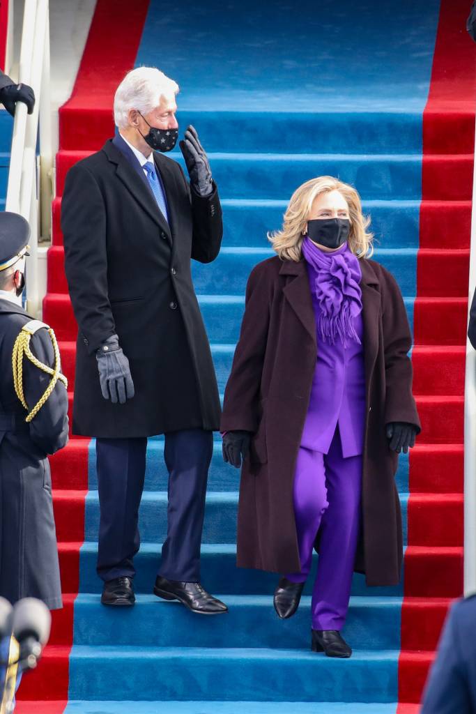Hillary Clinton Bill e Hillary Clinton na posse de Joe Biden