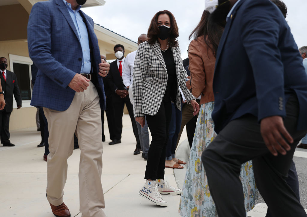 Democratic VP Candidate Kamala Harris Campaigns In South Florida kamala