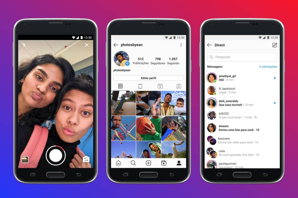 Funções disponíveis no Instagram Lite