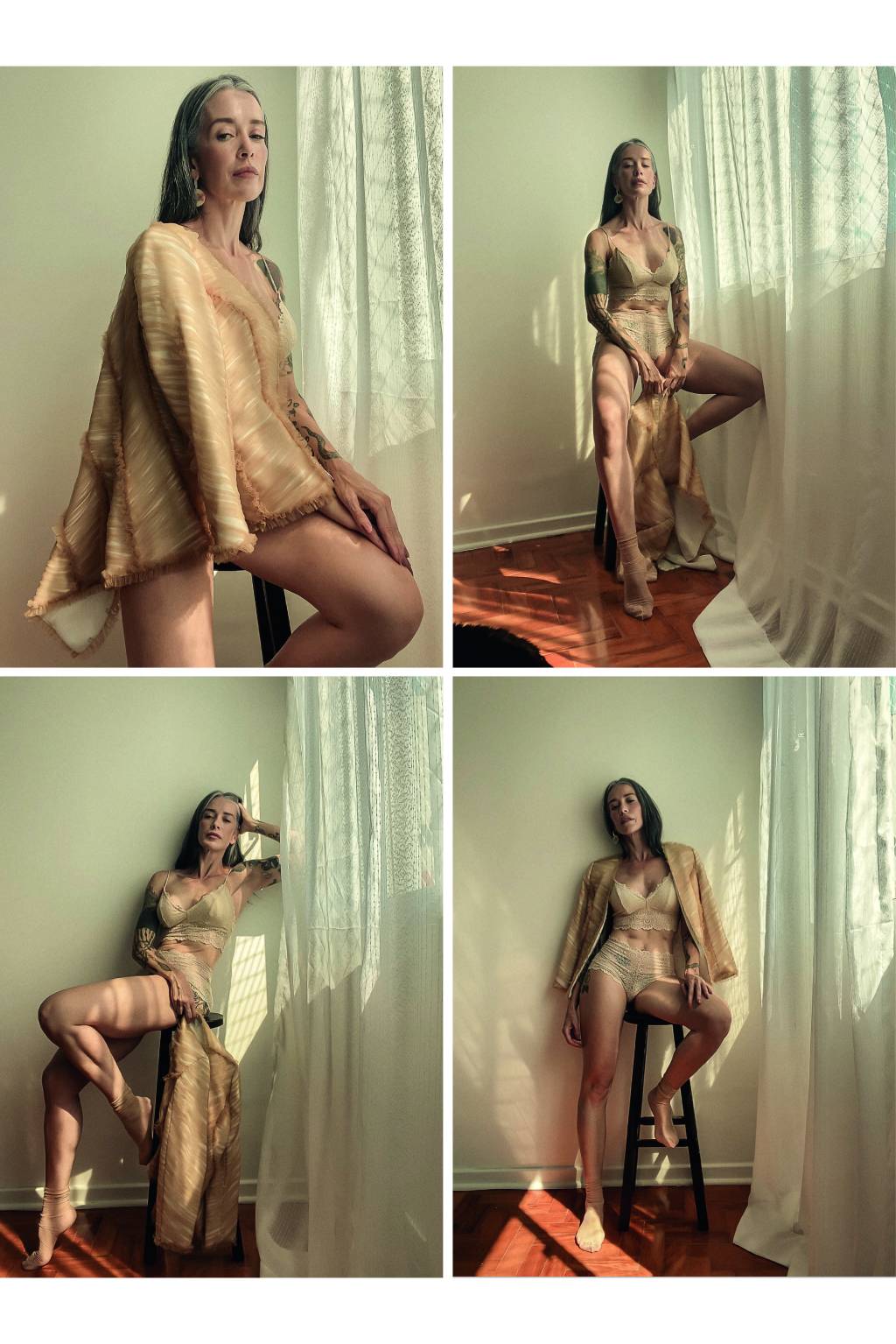 MODA11 Modelo usa lingerie e posa para foto em diversas poses