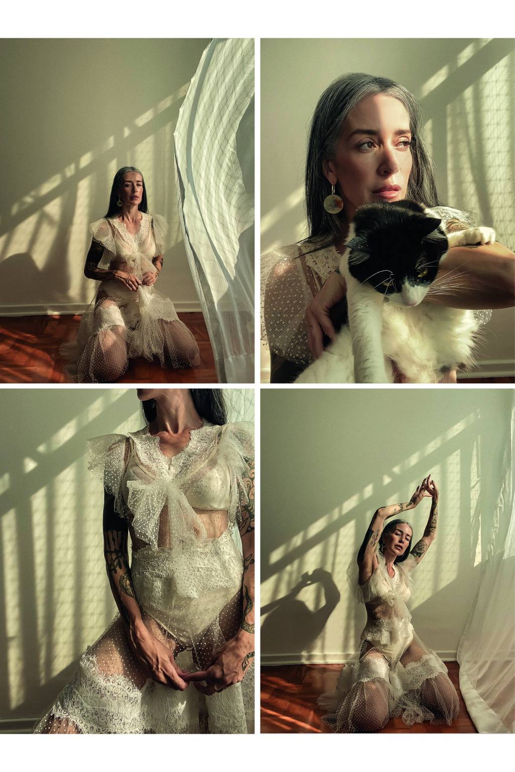 MODA36 Modelo usa lingerie e posa para foto em diversas poses