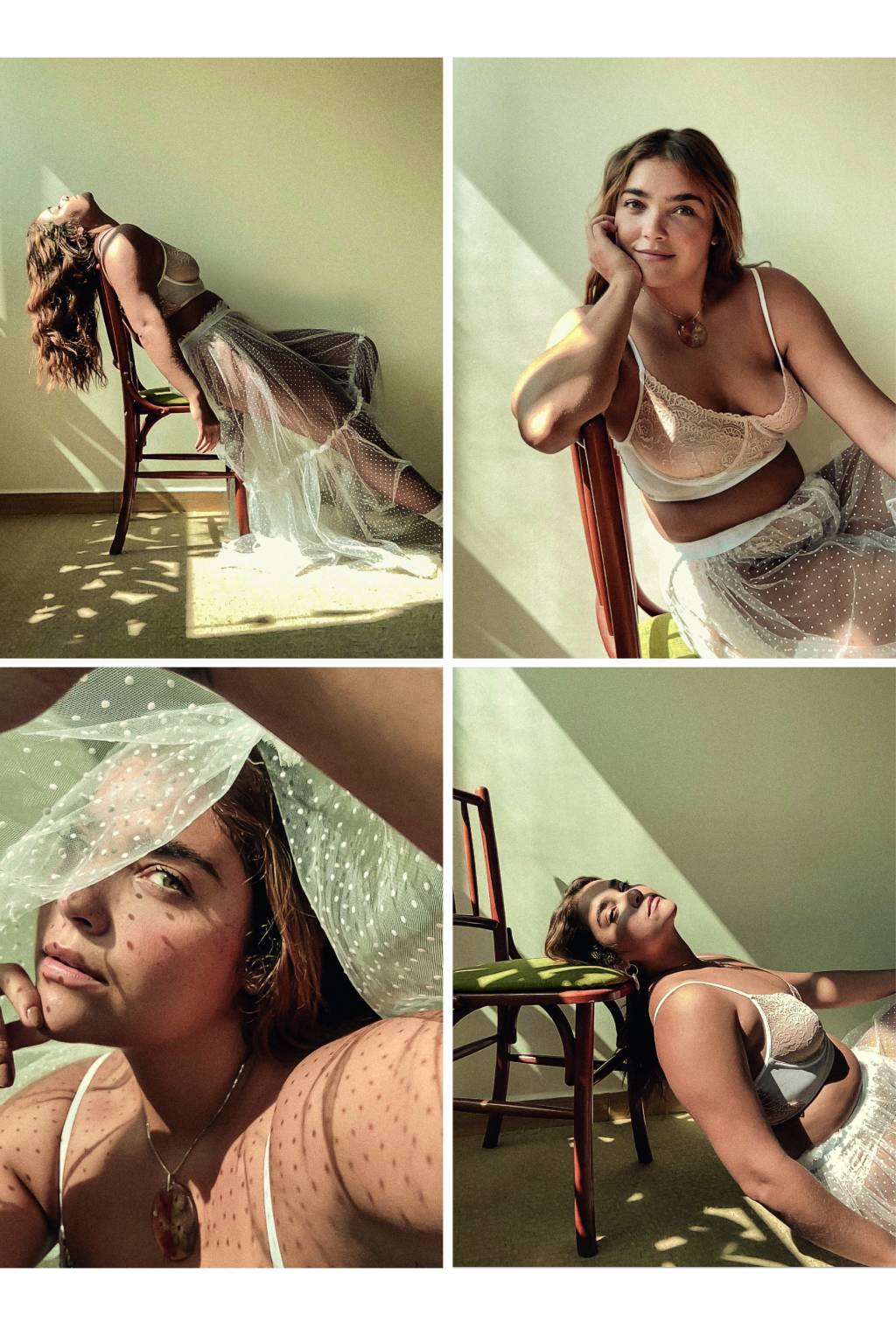 MODA6 Modelo usa lingerie e posa para foto em diversas poses