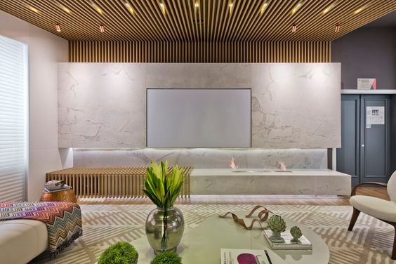 Sala de Lareira e Tv, por Alessandra Gandolfi – CASACOR Paraná foto_ Divulgação_CASACOR Sala de Lareira e Tv, por Alessandra Gandolfi - CASACOR Paraná foto_ Divulgação_CASACOR