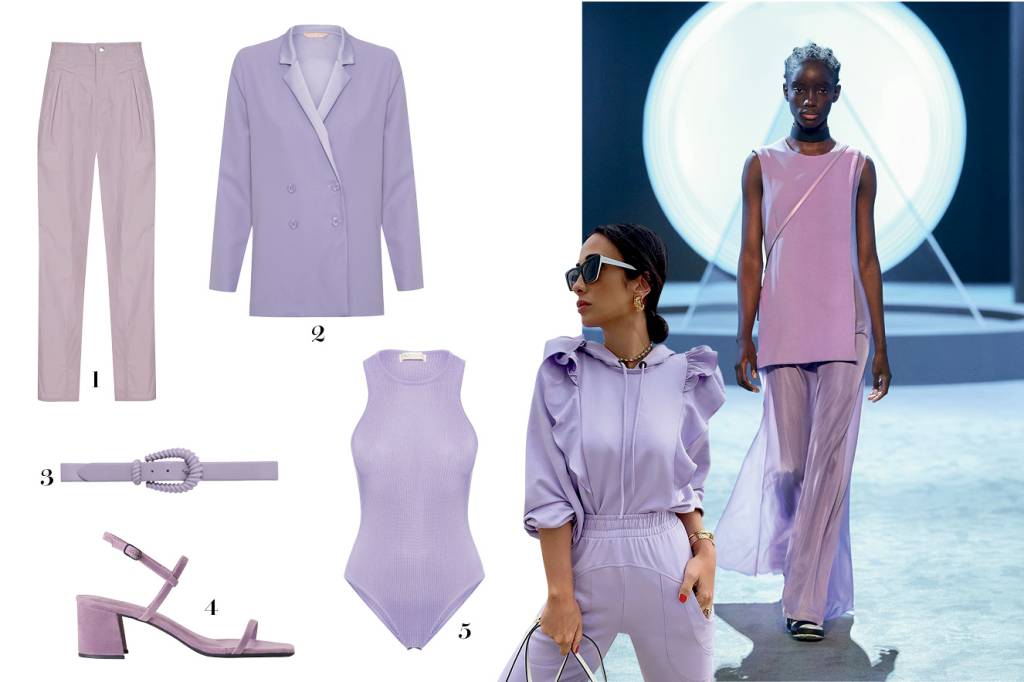 VITRINE INVERNO modelos e peças de roupa cor de lavanda
