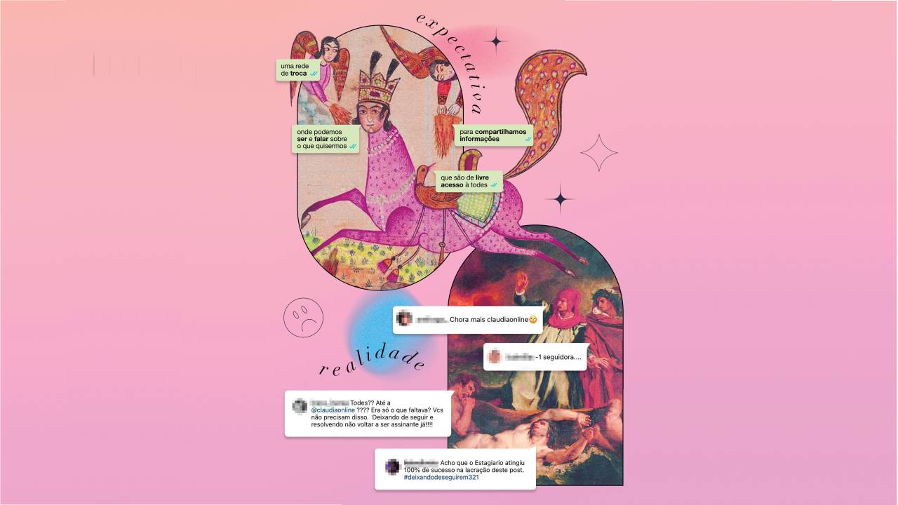 ilustração com frases dos comentários da Internet
