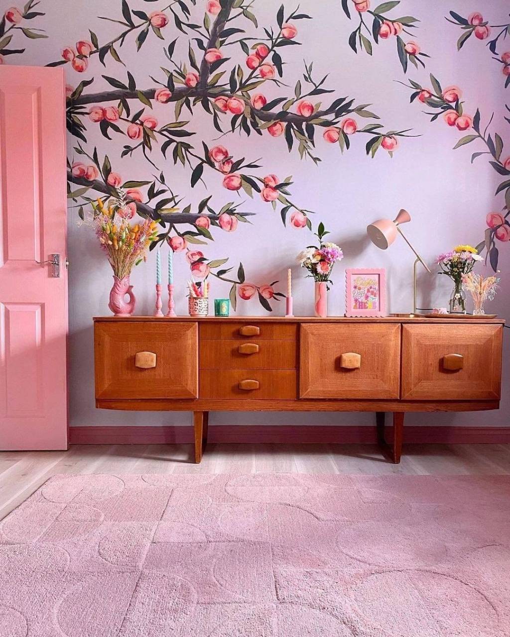 estampa-floral-decoracao3 pintura floral na parede