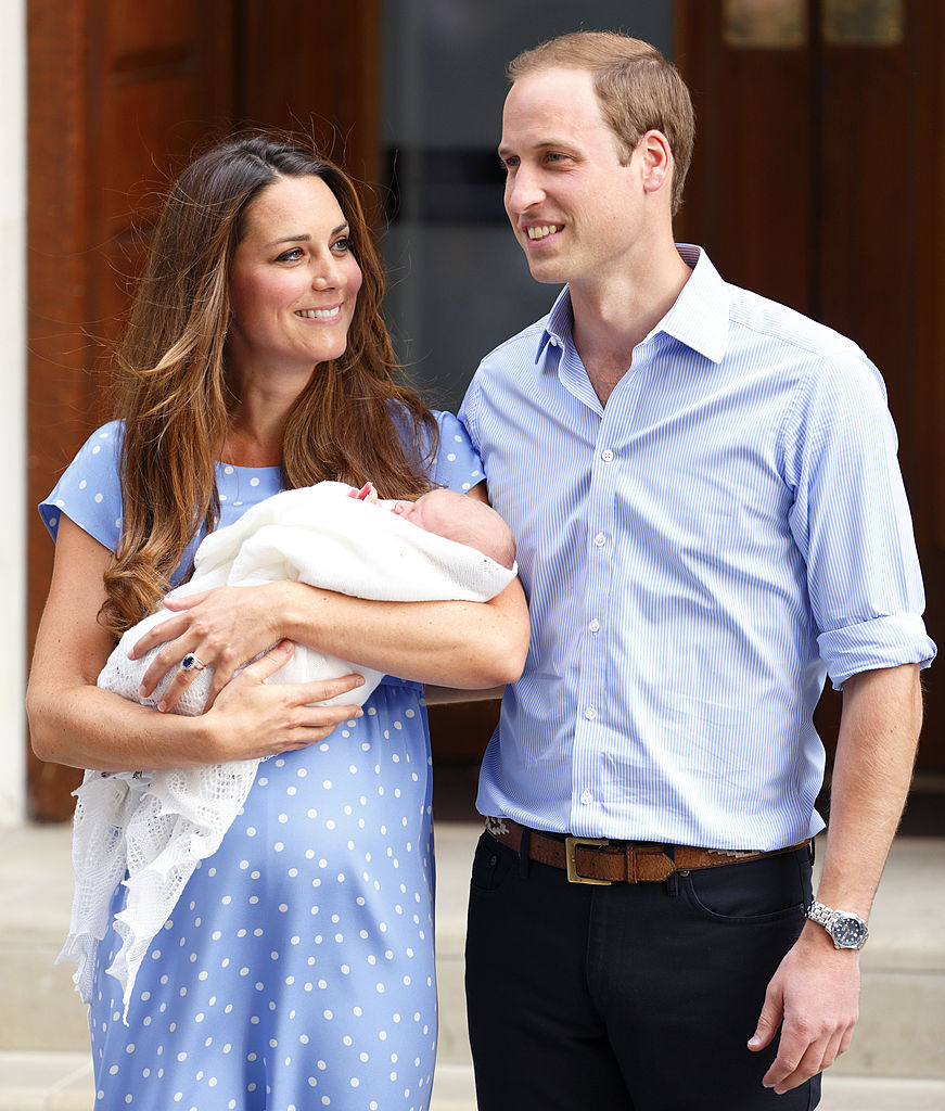 The Duke And Duchess Of Cambridge Leave The Lindo Wing With Their Newborn Son Kate