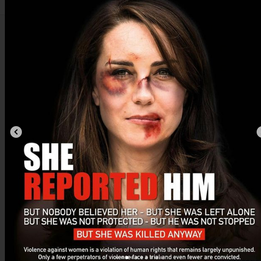 cartaz campanha violência doméstica Kate Middleton cartaz campanha violência doméstica Kate Middleton