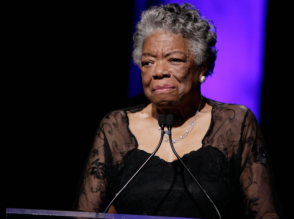 Dr. Maya Angelou on stage during the 33rd Annual American Women In Radio & Television Gracie Allen Awards at the Marriott Marquis on May 28, 2008 in New York City. (Photo by Jemal Countess/WireImage)