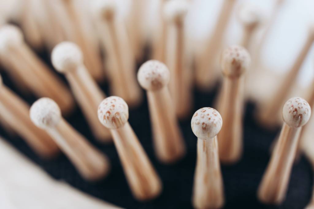 Comb with wooden bristles. Escova