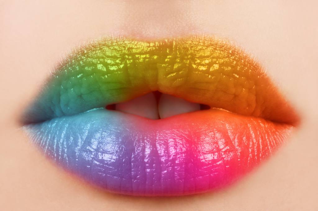 multicolored lips Lábios