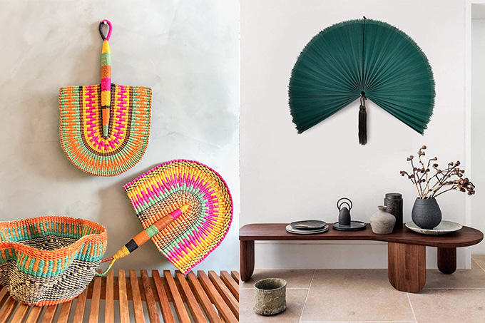 Decoração com leques