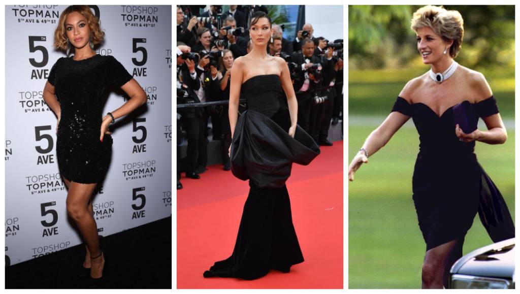 Little black dress Beyoncé, Bella Hadid e Lady Di com seus vestidinhos pretos.