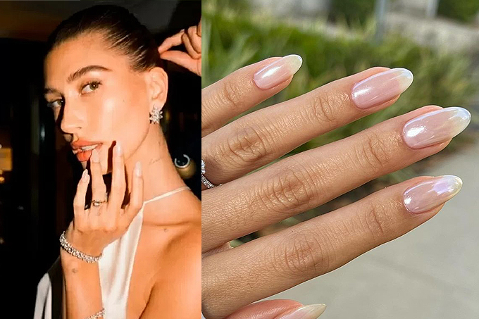 Glazed donut nails - hailey bieber