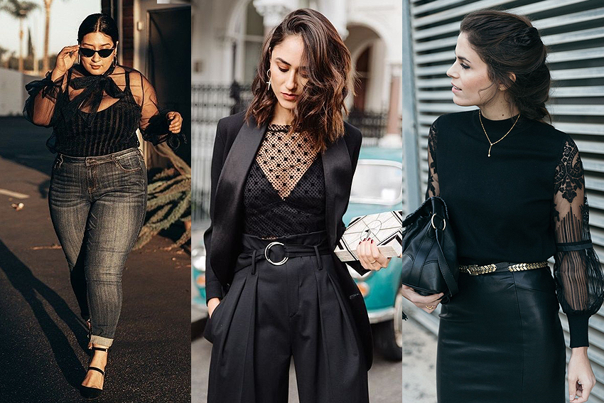 transparência no look de trabalho