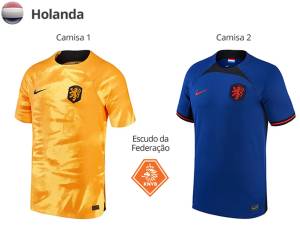 Uniformes da Holanda para a Copa do Mundo de 2022