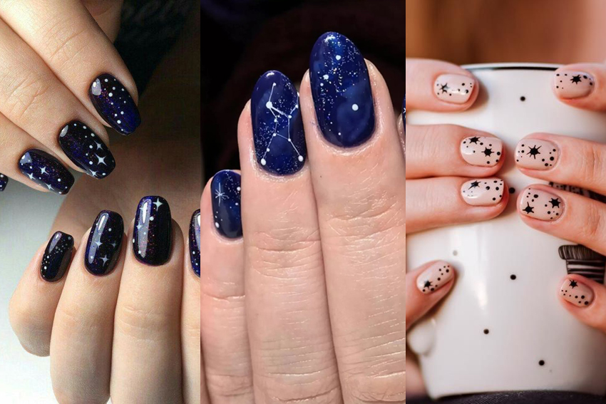 Unhas decoradas de estrela