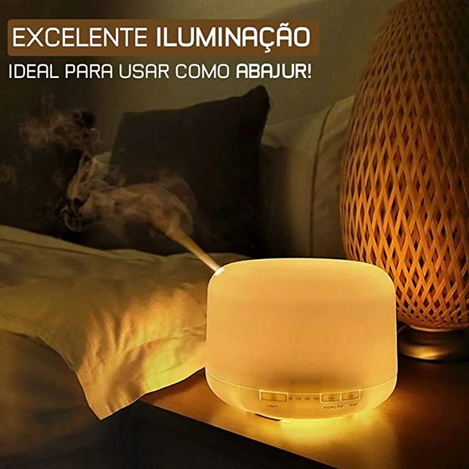 Difusor de aromas e umidificador comLED 4 em 1