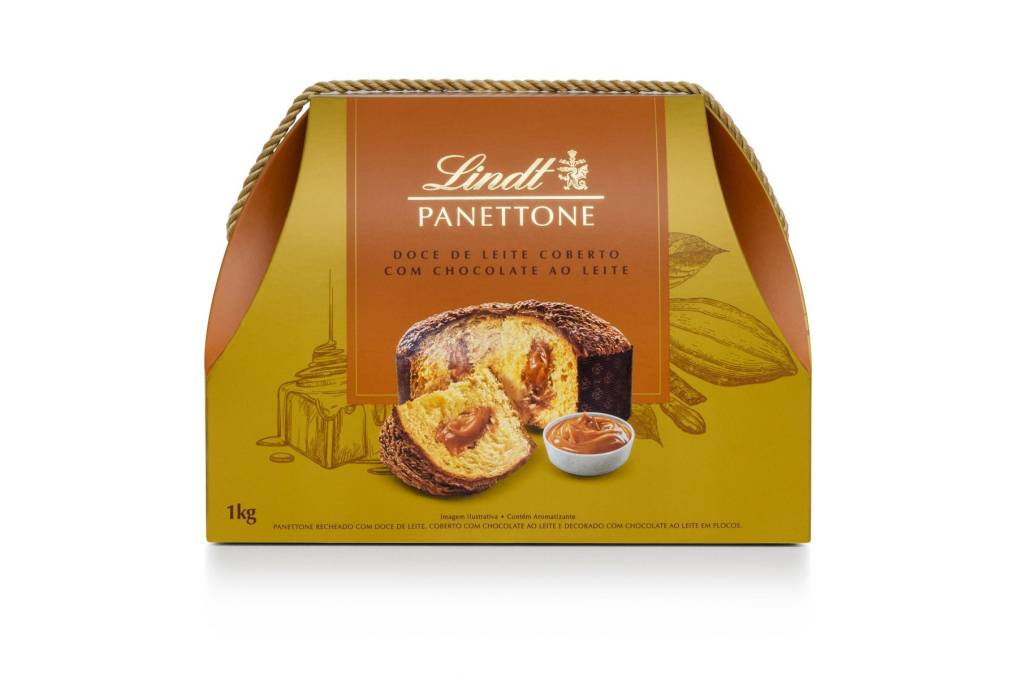 Panettone Doce de Leite coberto com Chocolate ao Leite – Lindt Panettone Doce de Leite coberto com Chocolate ao Leite - Lindt