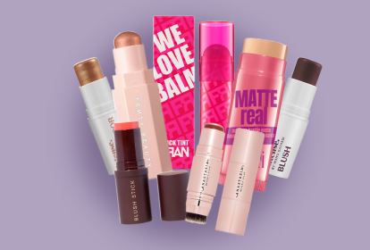 Produtos de maquiagem em bastão