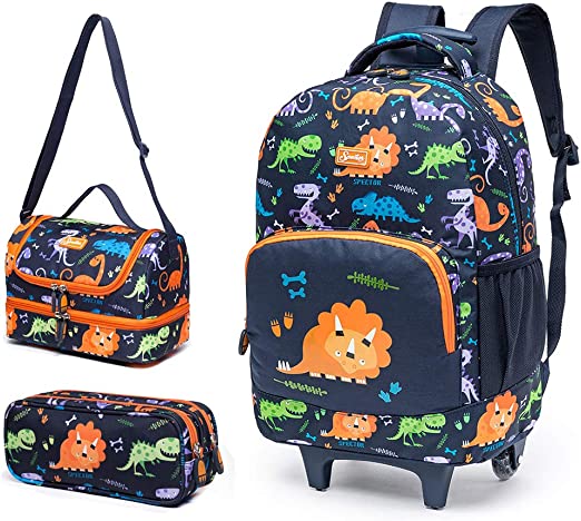 Kit Mochila de Carrinho + Lancheira + Estojo Infantil