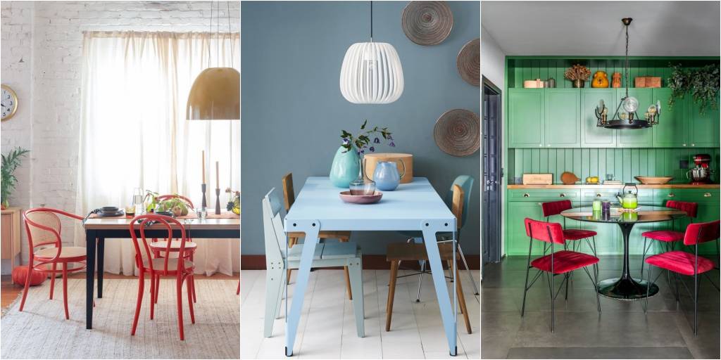 Cadeiras coloridas na decoração