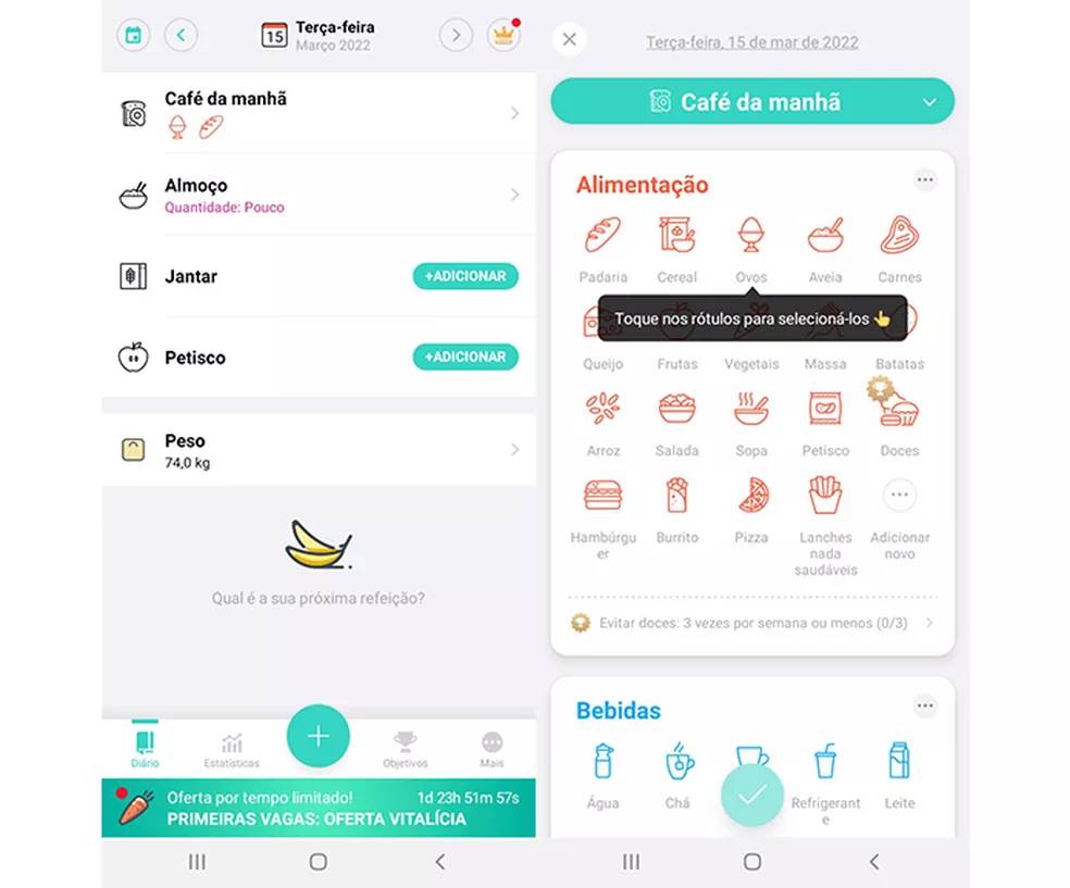 app-alimentacao-saudavel-nutrilio apps de alimentação saudável - nutrilio