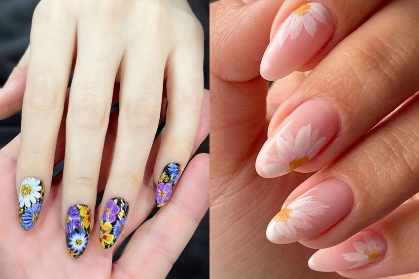 nail art floral - unhas decoradas com flores