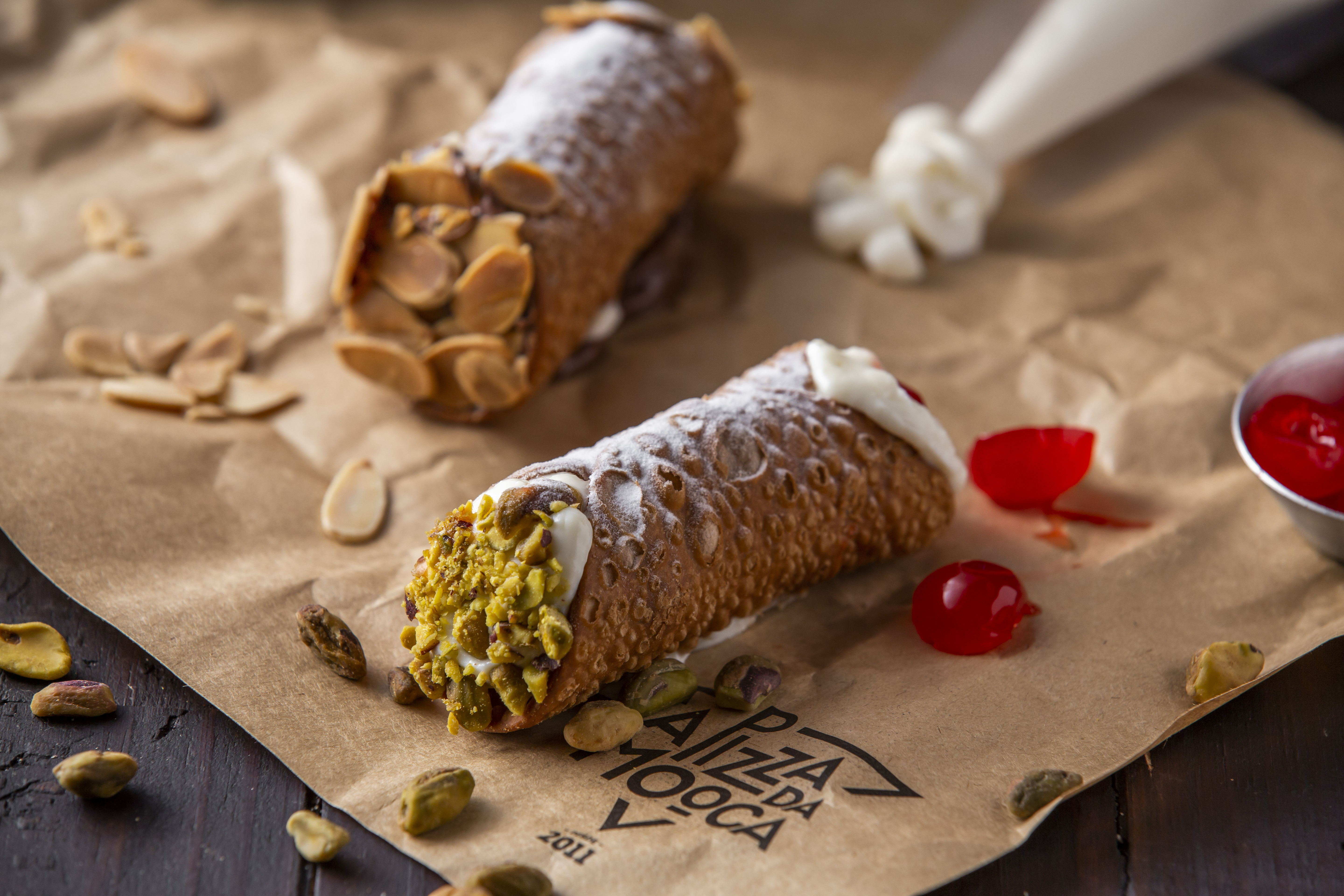 As op&ccedil;&otilde;es de cannoli d'A Pizza da Mooca