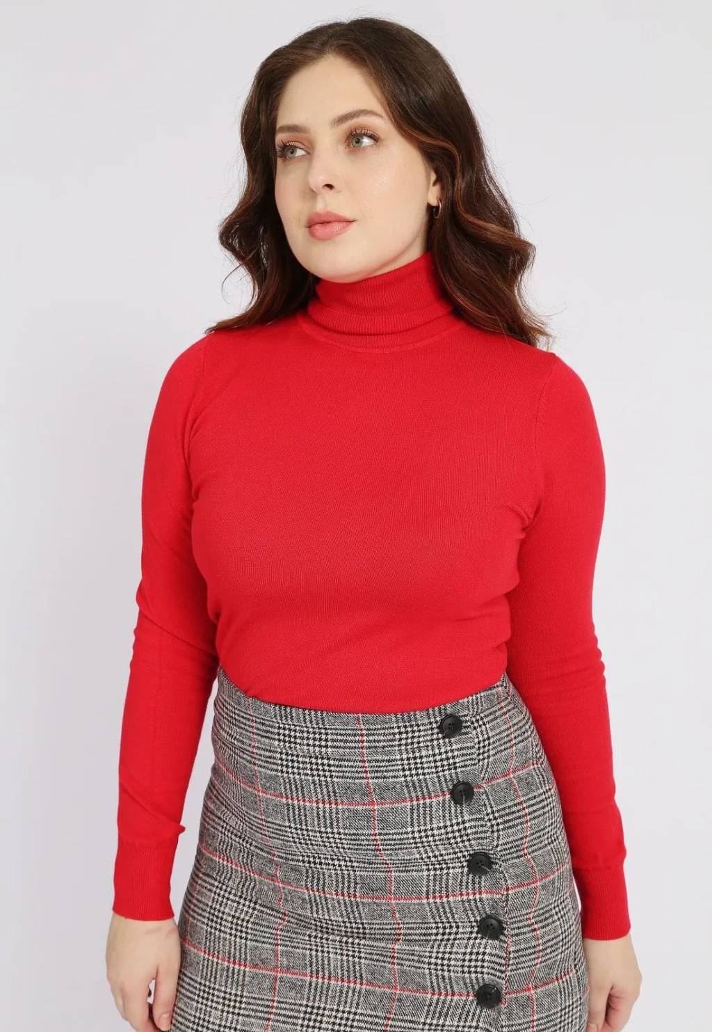blusa gola alta vermelha