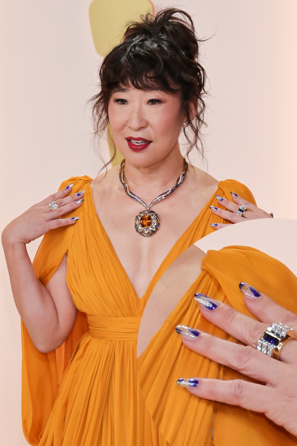 unhas-oscar-2023-sandra-oh unhas decoradas Sandra Oh Oscar 2023