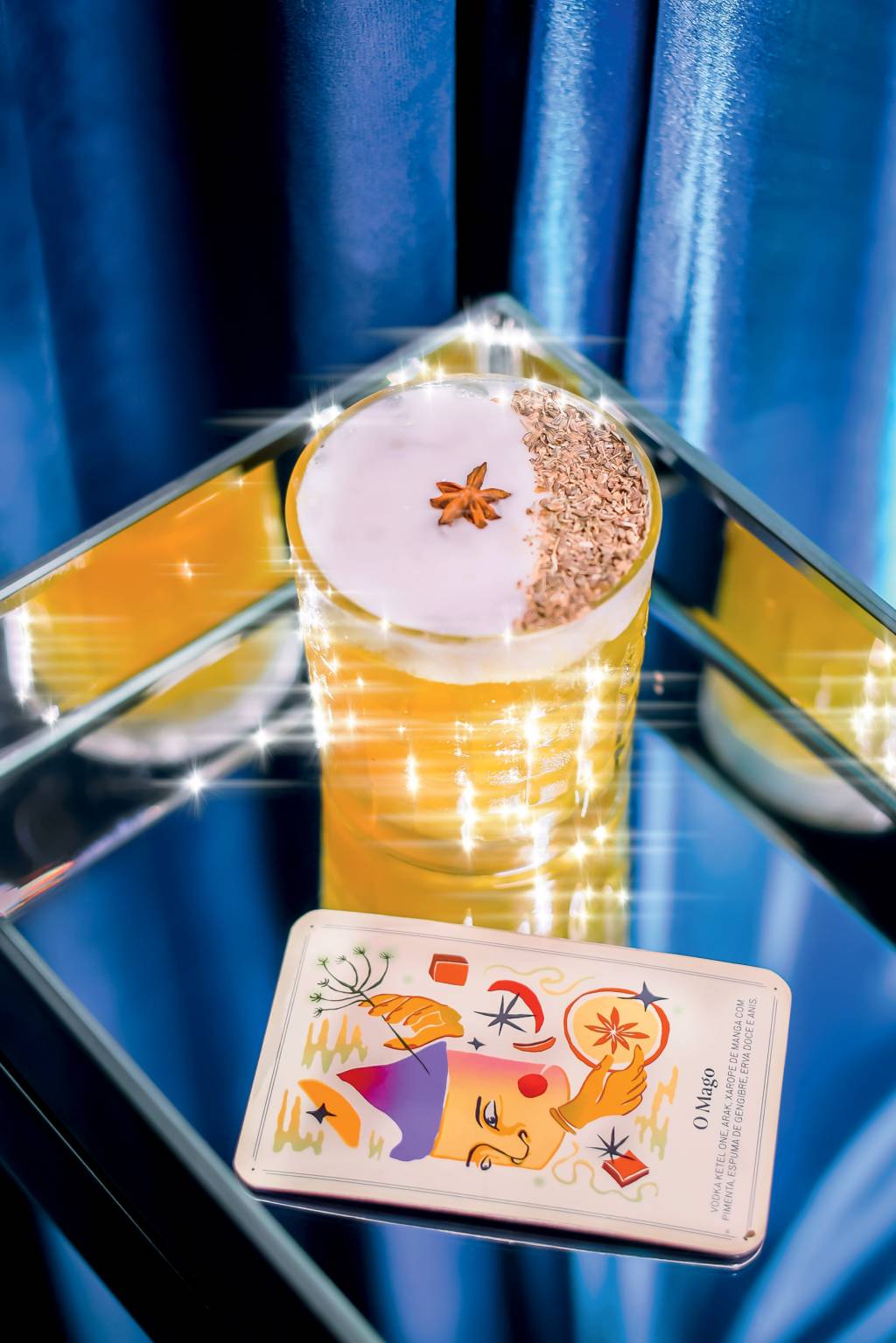 RECEBER – Bar Ofélia Drinque 'O Mago', com purê de manga, limão e anis-estrelado